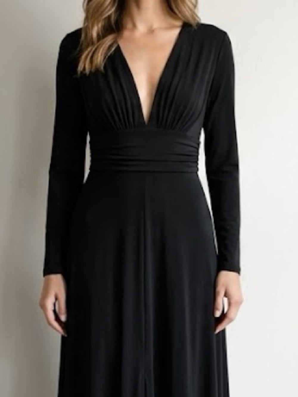 Baltic Born Long Sleeve V Cut Maxi Dress Large